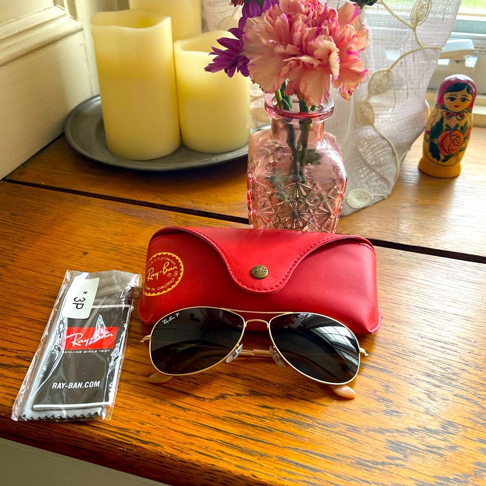 Ray Ban Cockpit Polarized Matte Gold SZ Small
